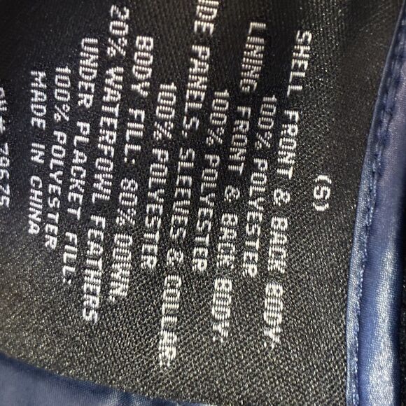 London Fog Hybrid Softshell Puffer Jacket Navy Zip Front Women’s Size Small - Picture 6 of 7